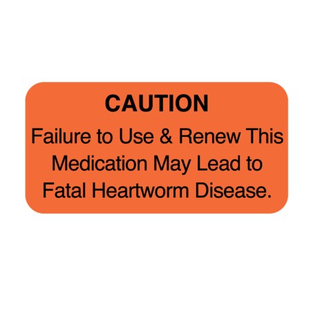 Caution Failure To Use & Renew This Medication7/8x1-5/8Flr Red&Black